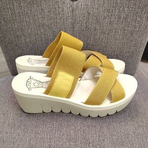 Fly London Mustard Yellow Sandals